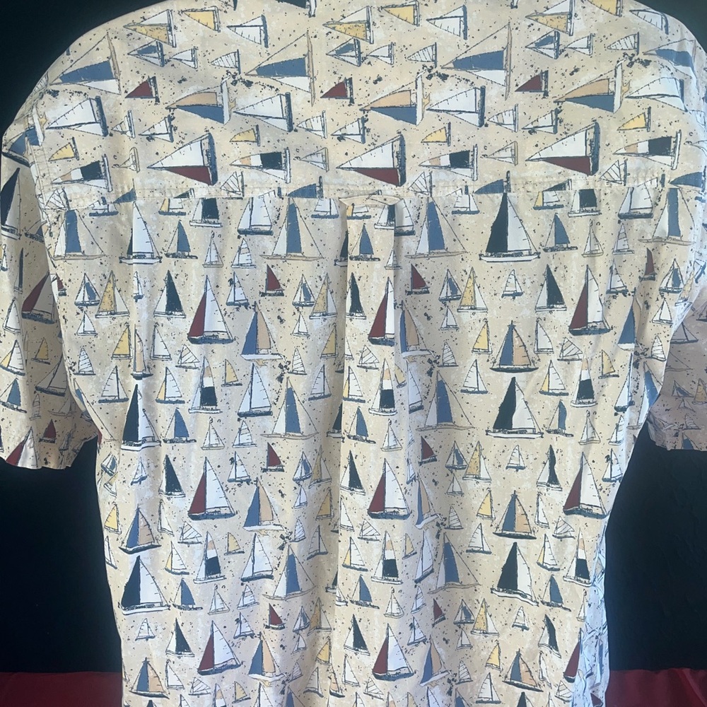 Ivy Crew Nautical Sailboat Shirt XL Vintage Style Beach Summer Button Up Mens - Picture 5 of 9